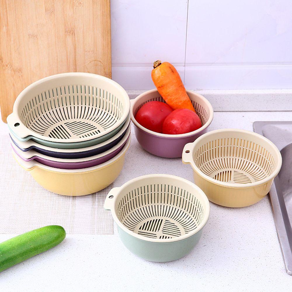 Solighter Keranjang Dapur Penyimpanan 2in1 Fresh Vegetable Vegetable Basket Double Layer