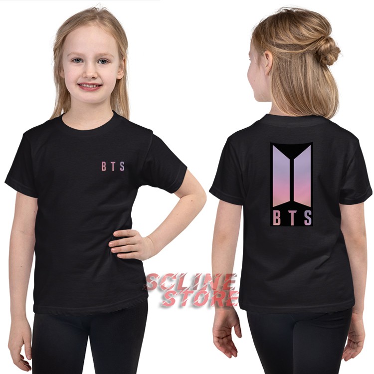 KAOS BAJU ANAK PREMPUAN LOGO BTS