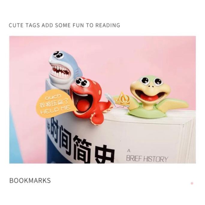

Office & Stationery | Document Organizer | Pembatas Buku Unik / Bookmark Edisi Sea Animals Imut 3D Lux Limited | Best Seller