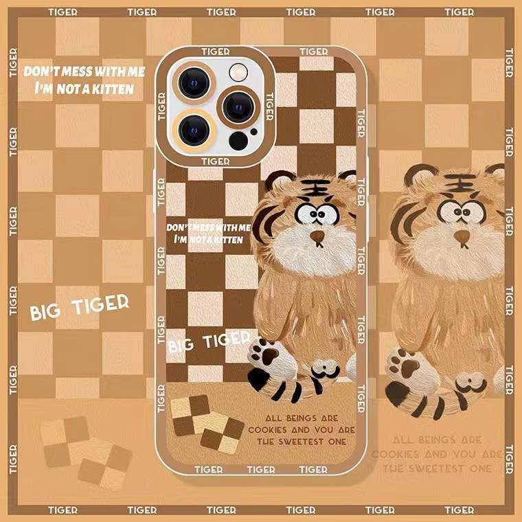 Soft Case Silikon Motif Harimau / Kelinci Untuk IPhone 13 12 Pro Max 11 XS XR X 8 7 6S Plus Mini