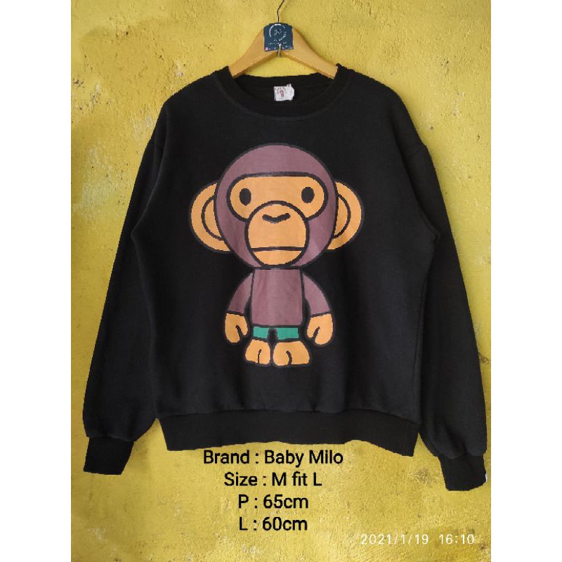 CREWNECK BABY MILO A BATHING APE ORIGINAL SECOND / BABY MILO SECOND