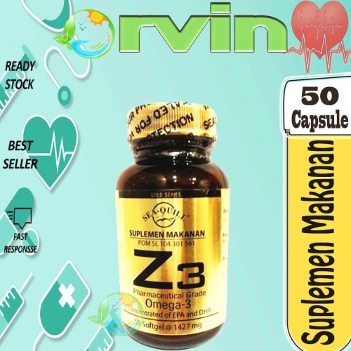 Terlaris Sea Quill Z-3 Omega-3 Suplemen Kesehatan Jantung - 50 Kapsul