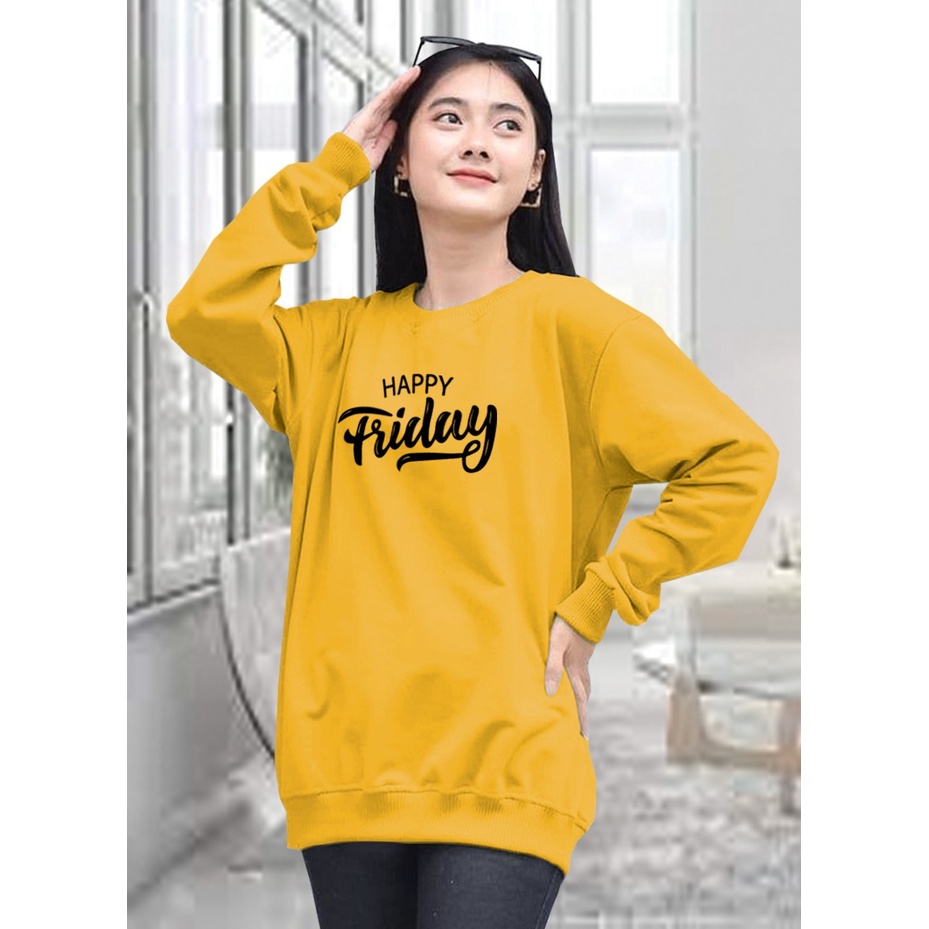 Kaos Lengan Panjang FRIDAY/ Kaos Sweatshirt / Atasan Wanita / Atasan Wanita Lengan Panjang / Atasan Import / Kaos Wanita Blus