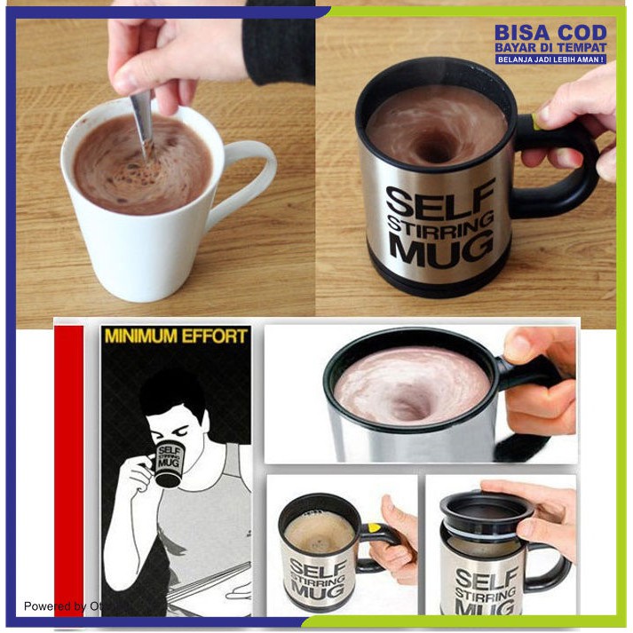 Automatic Self Stirring Mug Steering Coffee Cup Gelas Aduk Otomatis