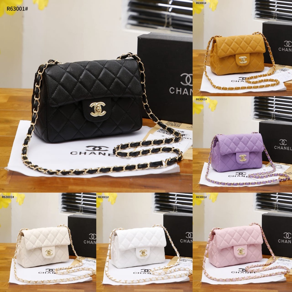 Chanel 19 Classic Caviar Gold Hardware Flap Bag R63001#