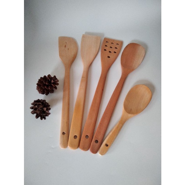 Set Spatula Sutil centong kayu Mahoni