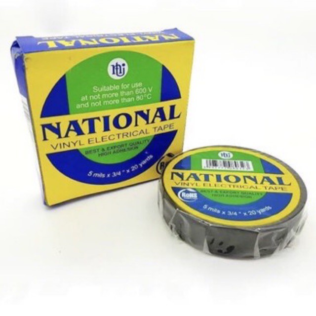 

NATIONAL ISOLASI LISTRIK HITAM 3/4 " INCI 20 YARD SELOTIP SOLASI VINYL ORIGINAL ASLI PROMO