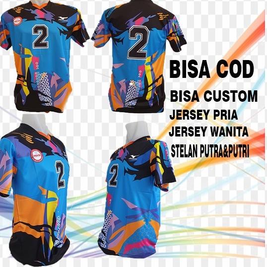 Good--BISA COD Kaos atasan bola volly putri jersey olahraga bola voli baju kaos voly ball full print