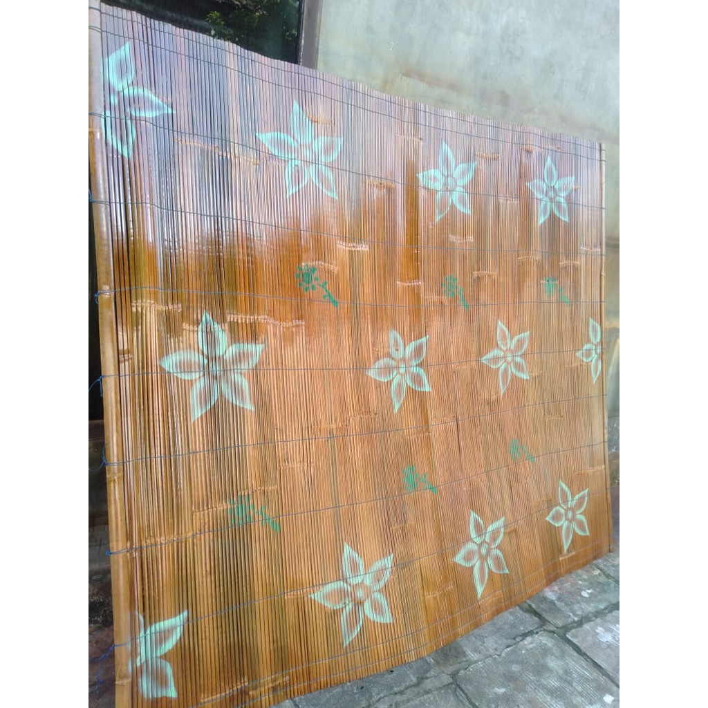 TIRAI BAMBU MOTIF VERNIS uk 1.5 x 2 meter/tirai bambu gulung