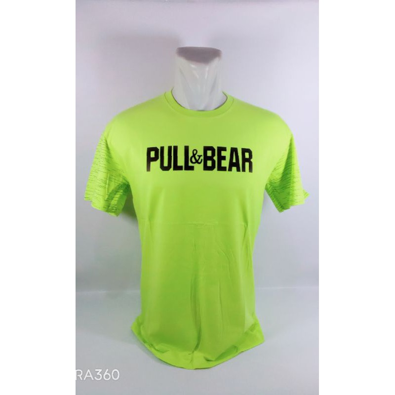 Kaos Pull & Bear Hijau Stabilo Baju Pull & Bear