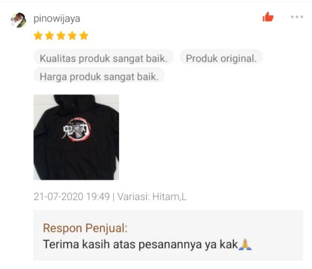 Jaket Sweater Anime Kimetsu No Yaiba Kanji Demon Slayer Hoodie Premium Jaket Pria Wanita - SAKKO-01