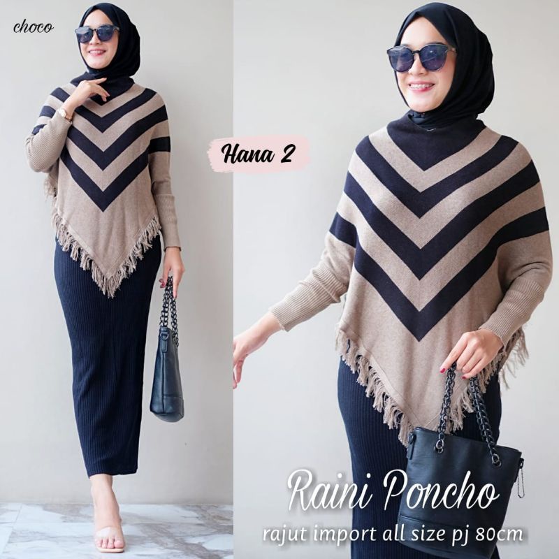 Riana Ponco Rajut//Cardigan//Rajut Wanita//Ponco//Baju Rajut//Blouse Rajut