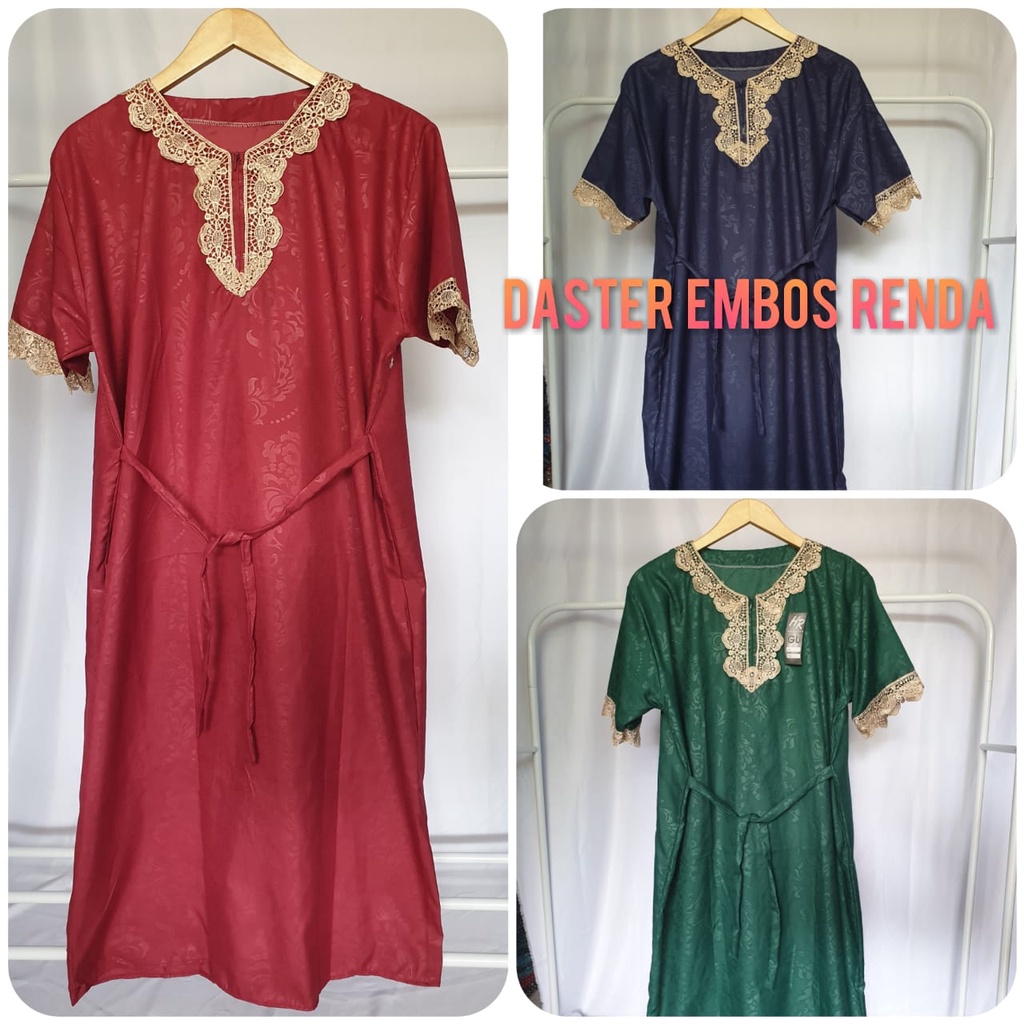 Daster Embos Renda Arab Busui / Daster Katun Motif Embos / Baju Tidur Arabian Murah