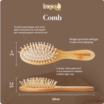 PERA576 TROPEE SISIR PREMIUM ISI 2 HAIR BRUSH DAN HAIR COMB