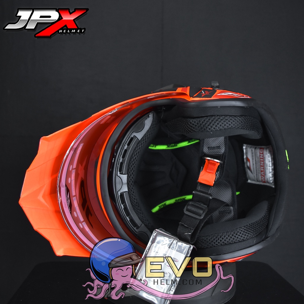 HELM JPX SUPERMOTO X TEAM - FLUO RED DOFF/BLACK ORIGINAL HELM JPX SEMICROSS JPX SUPERMOTO JPX HALFFACE