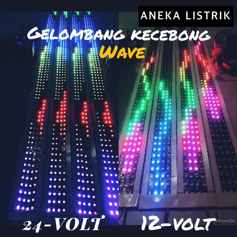 LAMPU LED RGB STROBO WAVE VARIASI KACA MOBIL 12VOLT 24VOLT 120CM-140CM PICKUP L300 ELF TRUCK