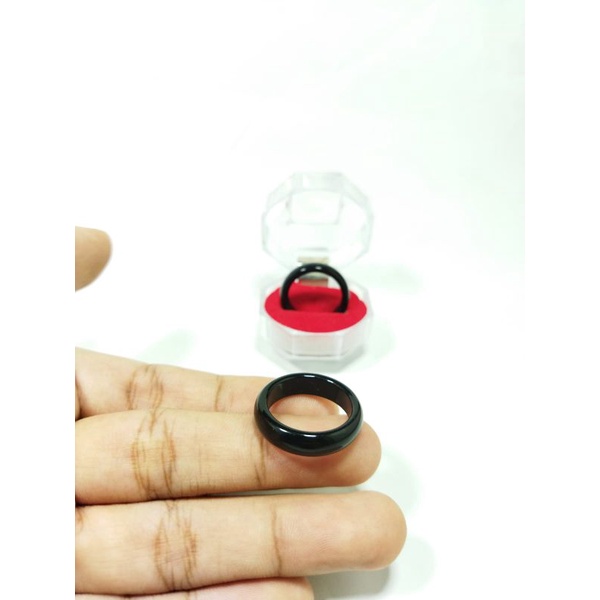Batu Cincin Couple Black Onix Asli Natural