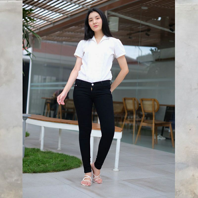 Jeans Skinny wanita Celana panjang jeans hitam