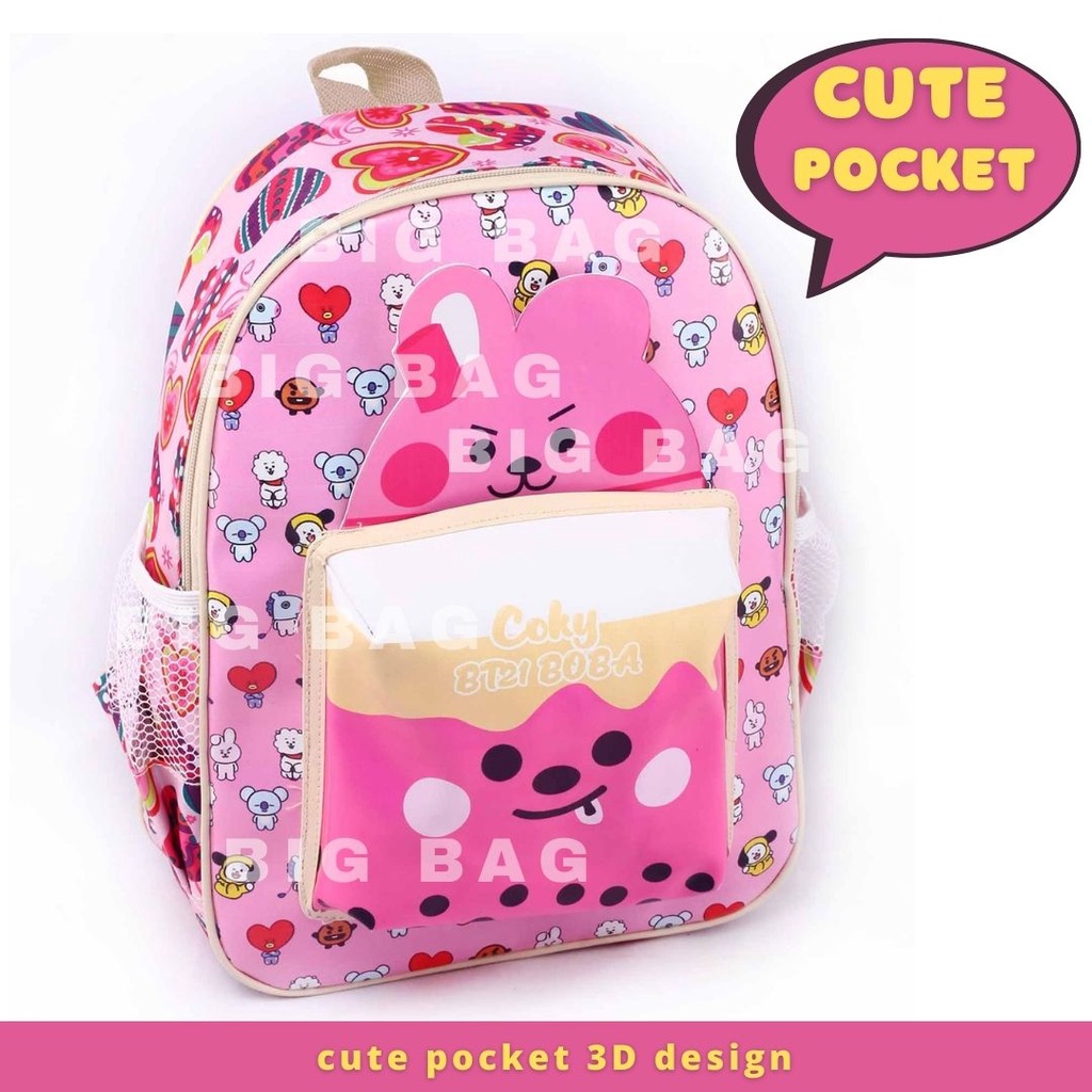 RTM - Tas Ransel Anak Perempuan Karakter BOBA - RANSEL BOBA EXTRA POCKET CUBE - TAS BOBBA - RANSEL BOBBA - TAS BOBA ANAK CEWE - Tas Sekolah Anak - Tas Anak Sekolah Tas Anak SD Tas Anak TK Promo Diskon Termurah Terlaris Terbaru Best Seller