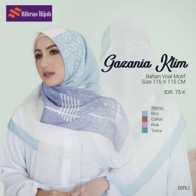 GAZANIA KLIM Nibras Hijab Tosca Biru