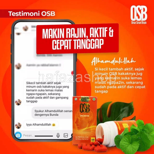 OSB Vitamin Otak Anak dan dewasa Omar Smart Brain Kapsul 100 % Produk Asli &amp; Original Free Madu Bee Omar