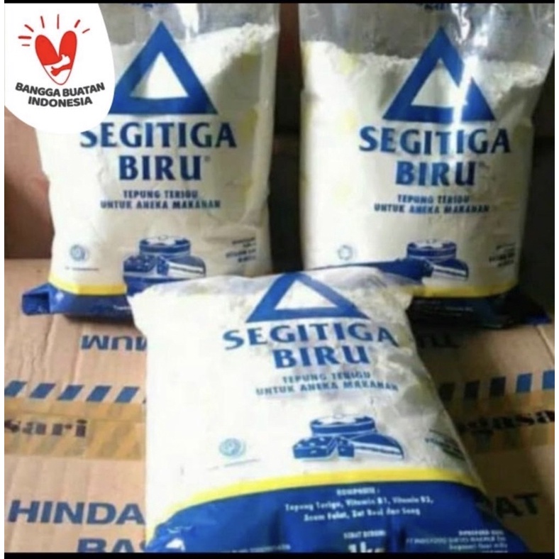 

Tepung terigu segitiga biru 1 dus isi 12