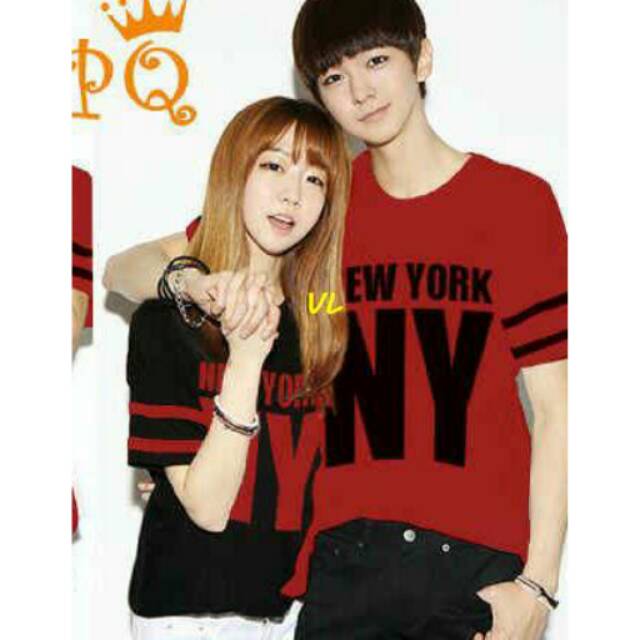 Baju Couple Kaos Pasangan Remaja 2in1 - Ny