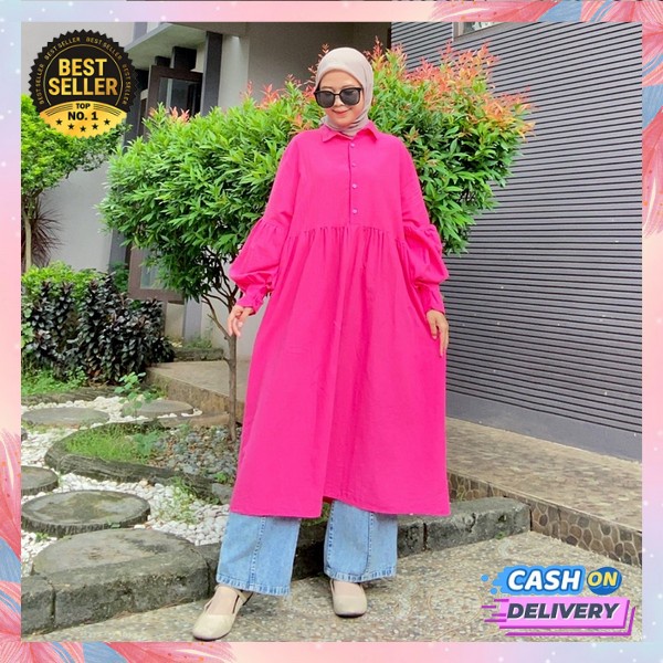 Atasan Wanita Muslim Terbaru 2023 Baju Tunik Wanita Kekinian Kemeja Tunik Remaja Baju Syarii Remaja 