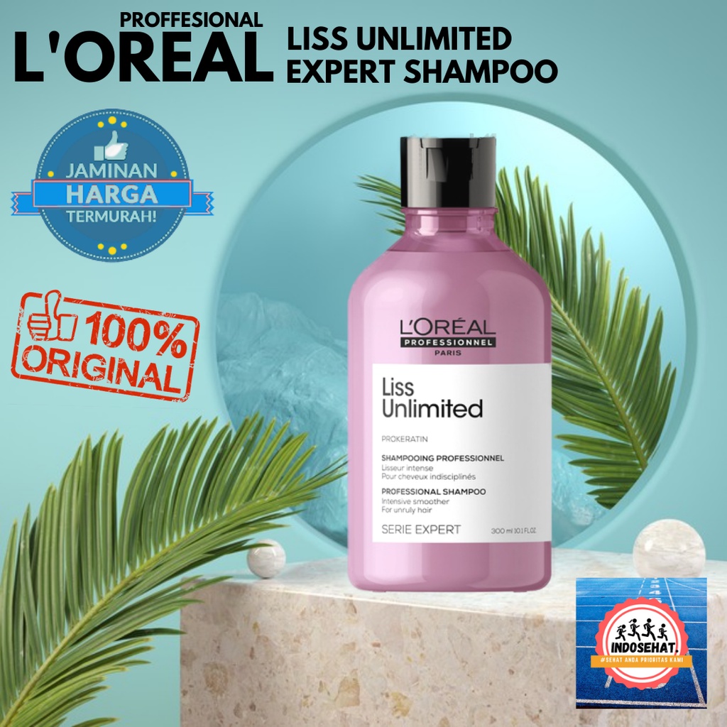 LOREAL Serie Expert Liss Unlimited Shampoo - Shampo Perawatan Rambut Kusut Keriting 300 ml