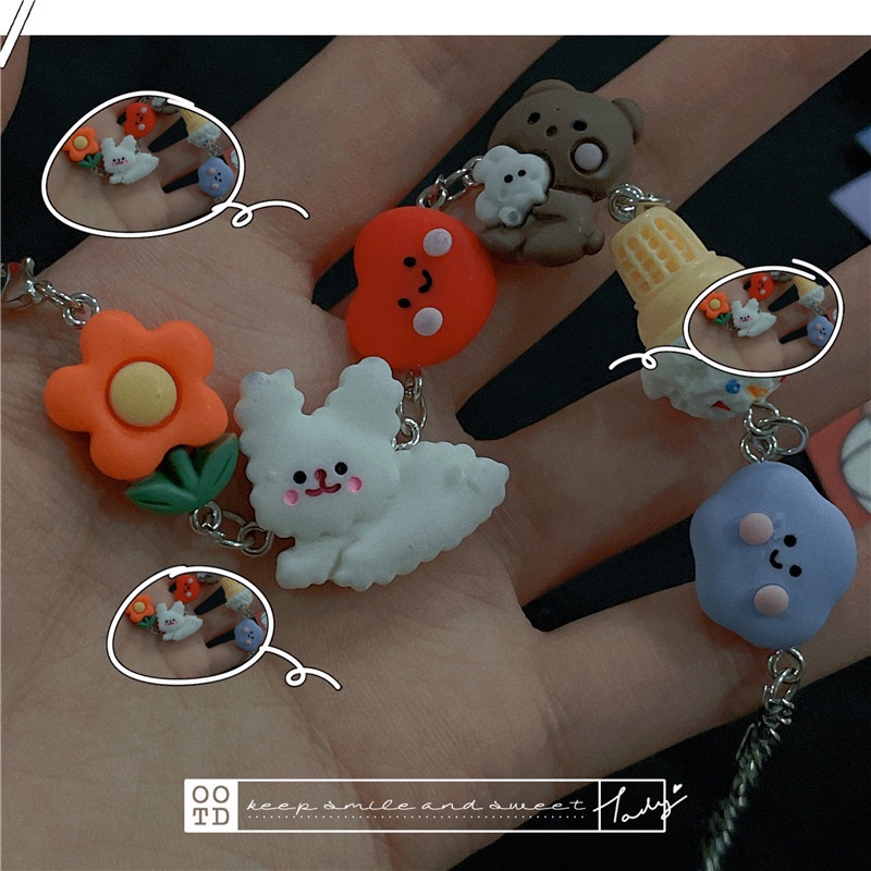 Cute Cartoon Bracelet Flower Bear Bee Bunny Stitching Bracelet