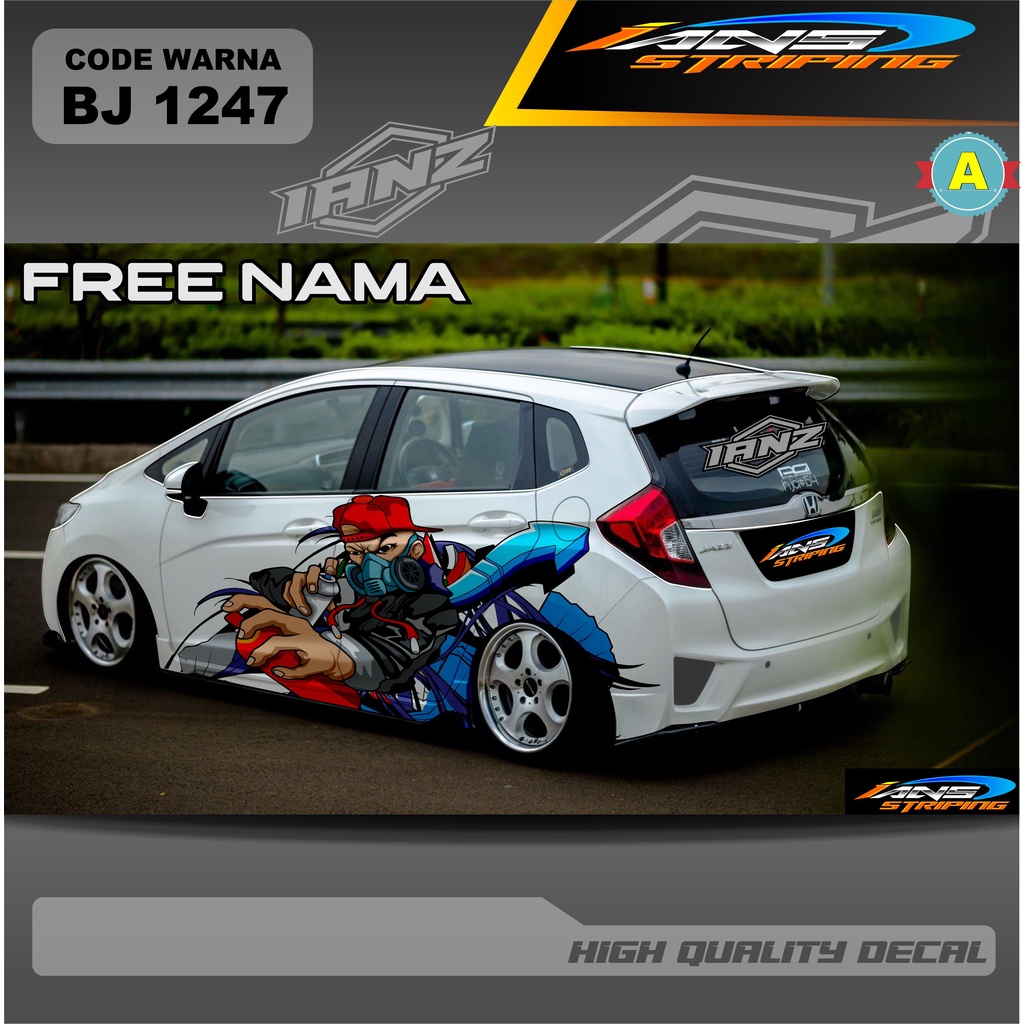 DECAL STIKER MOBIL HONDA JAZZ JESS / DECAL STIKER MOBIL HONDA BRIO AYLA AGYA DLL / STIKER DECAL MOBIL