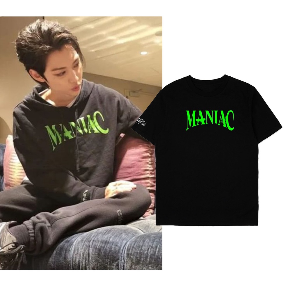 Kaos straykids maniac besar hijau dan logo