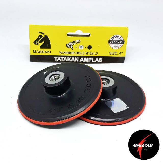 Pad Perekat Amplas 4 Inch Tipis - Tatakan Amplas Bulat Velcro Gerinda Tangan