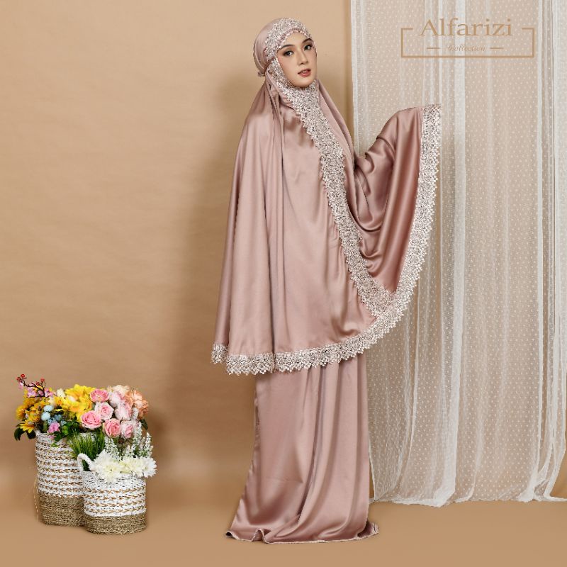 Mukena dewasa renda mewah jumbo silk terbaru