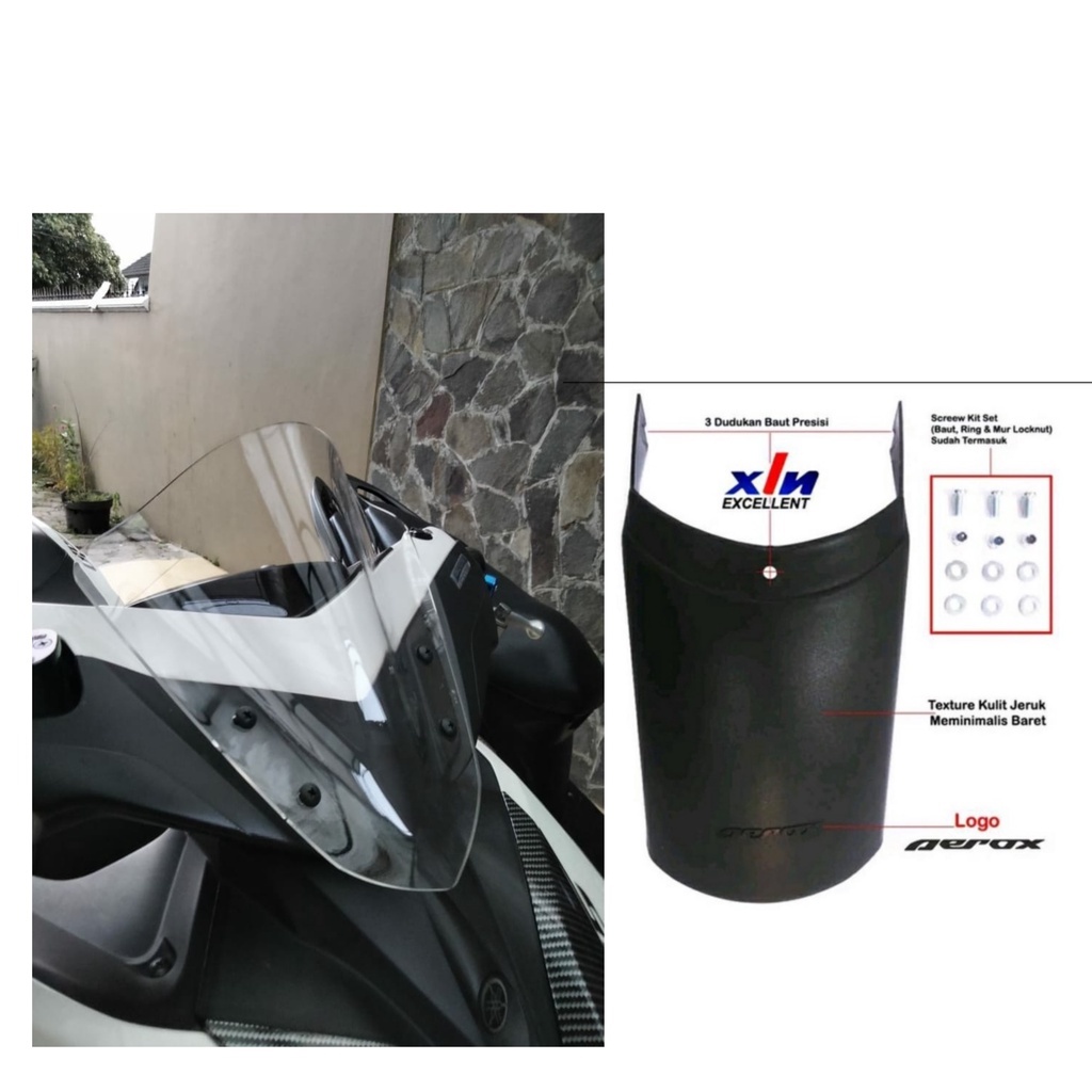 Paket Visor Aerox dan Sambungan Spakbor