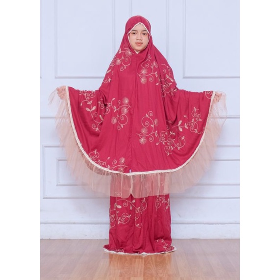 Mukena Rayon Dewasa Mukena Bordir ELENA Mukena Rayon Renda