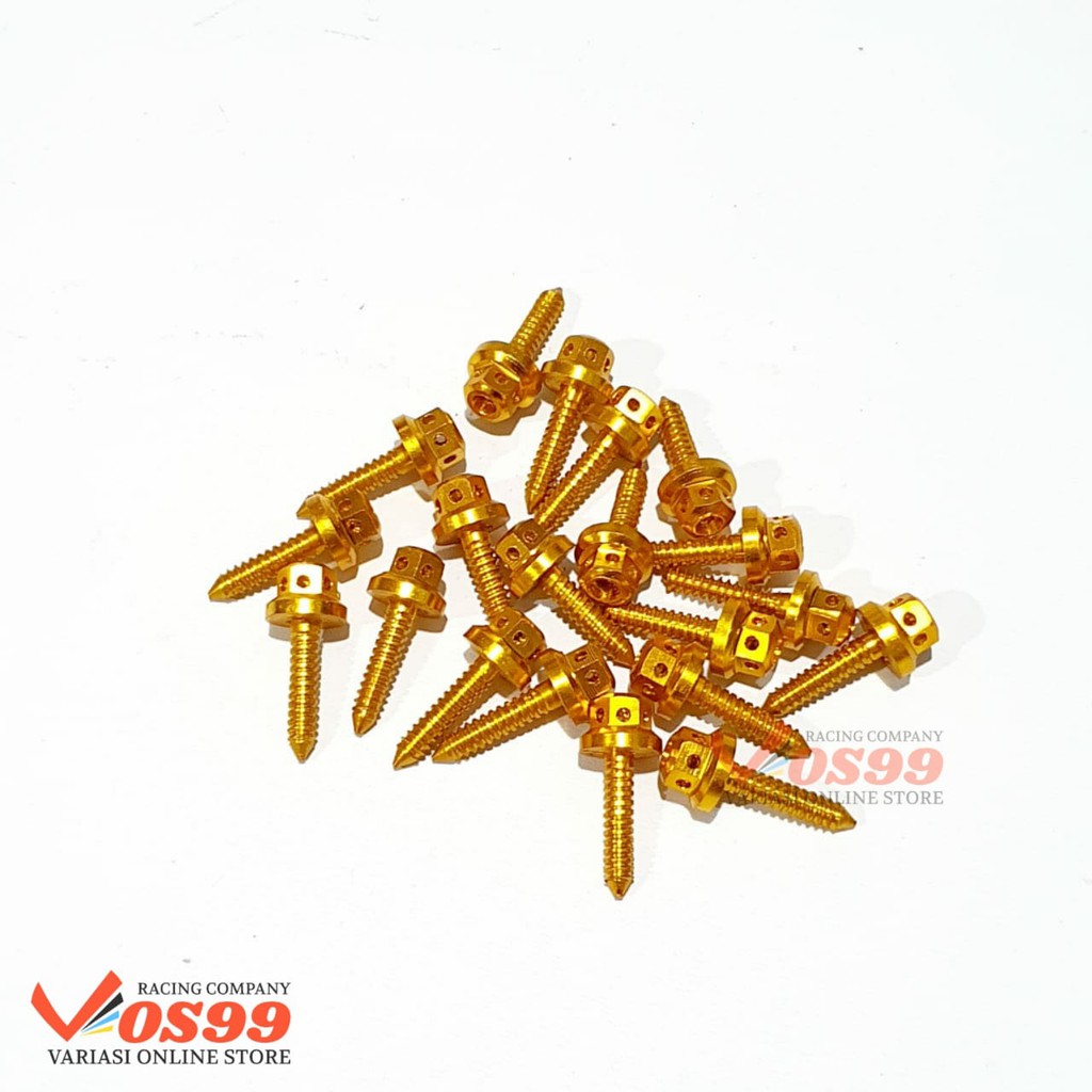 20 BIJI BAUT BODY PROBOLT CNC YAMAHA - GOLD