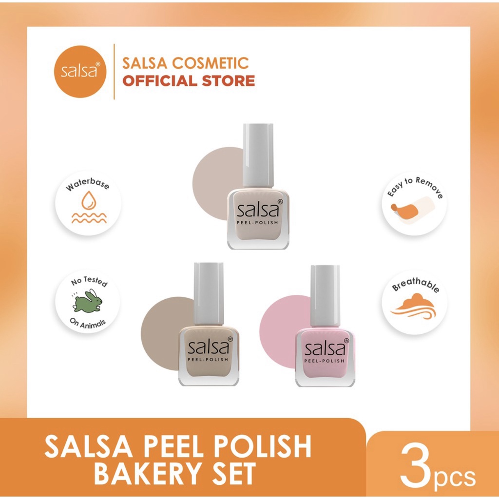 SALSA Peel Polish - Kutek Peel Off Lupas Breathable Hijab Friendly isi 3 / kuteks halal BPOM