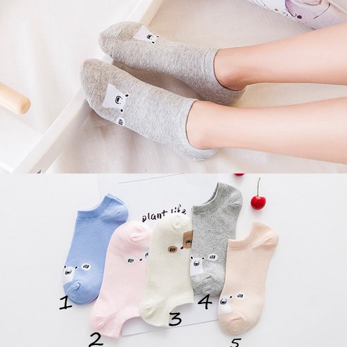 Murah Kaos Kaki Wanita Karatkter Lucu Warna &amp; Model Random D001