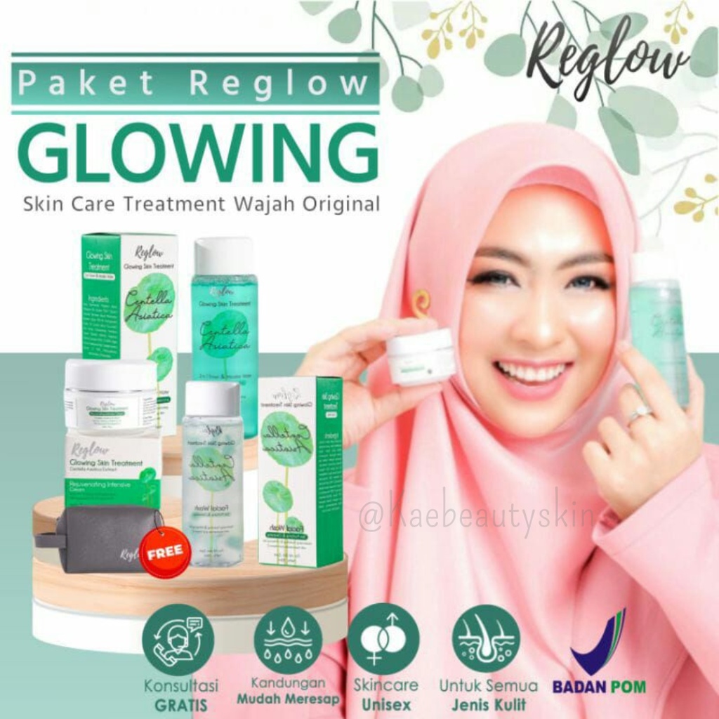 REGLOW Skincare Glowing BPOM Perawatan Wajah Berjerawat Bruntusan Flek Hitam Komedo Pencerah Kulit K