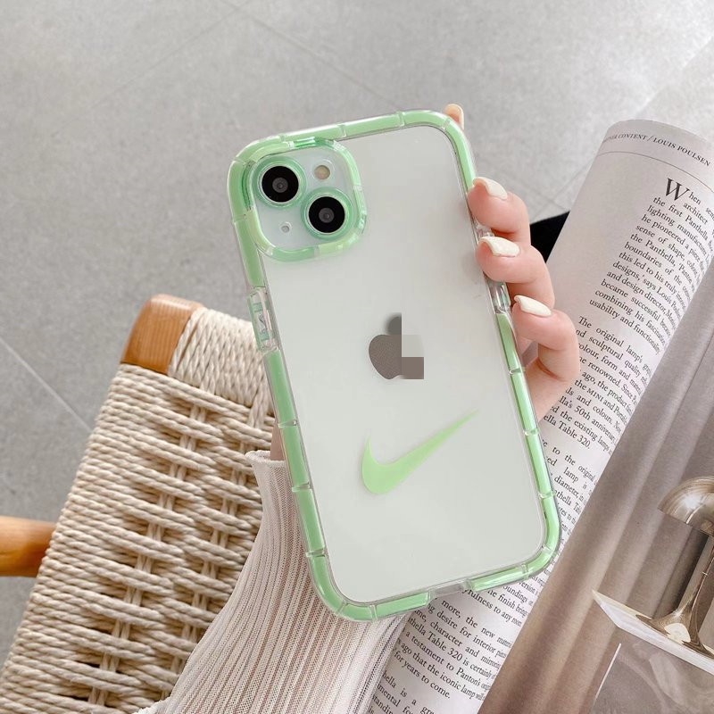 Bersinar Pada Malam Silikon Soft Case iP iPhone 11 12 Pro Max X XS XR Max Hitam Pink Nike Logo Tabel Fashion Pria