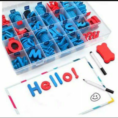 

Magnetic alphabet huruf magnet dengan papan tulis 104 pcs