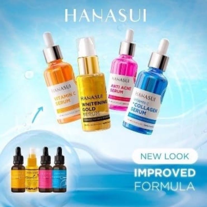 HANASUI SERUM GOLD &amp; VITAMIN C ~ANTI ACNE ~ ORIGINAL 100 % ~ Ready stok 4 variant