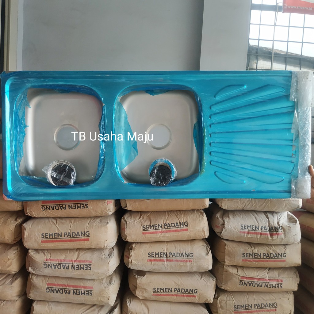 Bak Cuci Piring BCP / Wastafel Kitchen Sink STAINLESS 2 Lobang