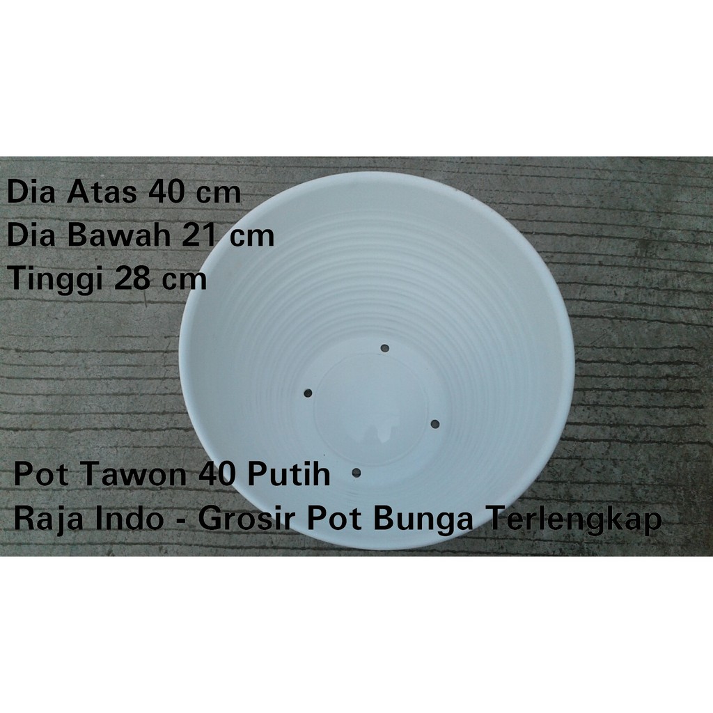 Pot Tawon 40 Cm Putih Pot 40 Motif Tawon Plastik 40cm Vas Pot Plastik Bunga Bulat