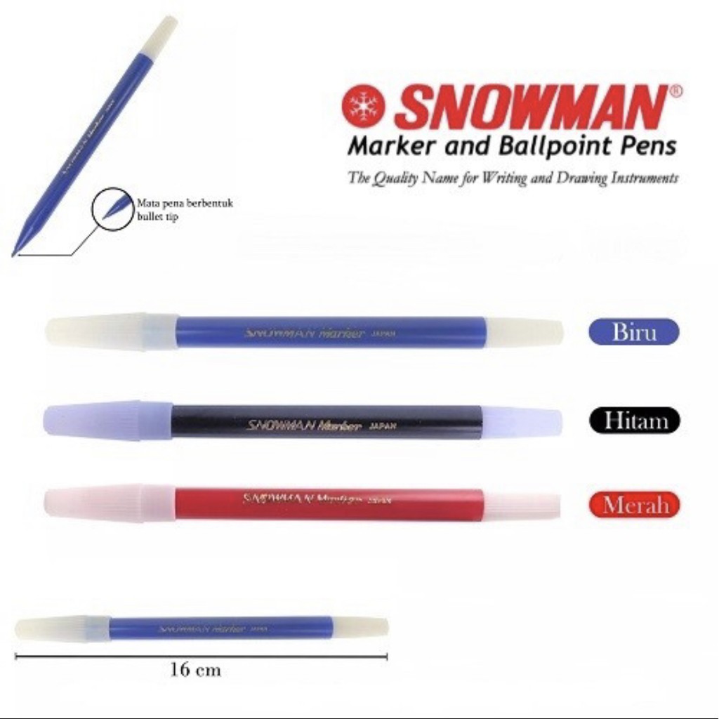 

BOS Snowman Spidol 1 Warna/ Marker/ Mewarnai/ Gambar/ Lukis/ Alat Seni