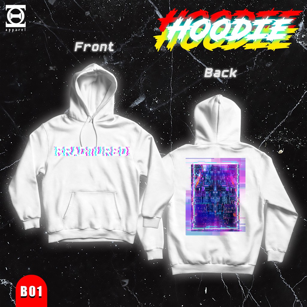 HOODIE PUTIH FRACTURED || HOODIE PUTIH PRIA || HOODIE PRIA
