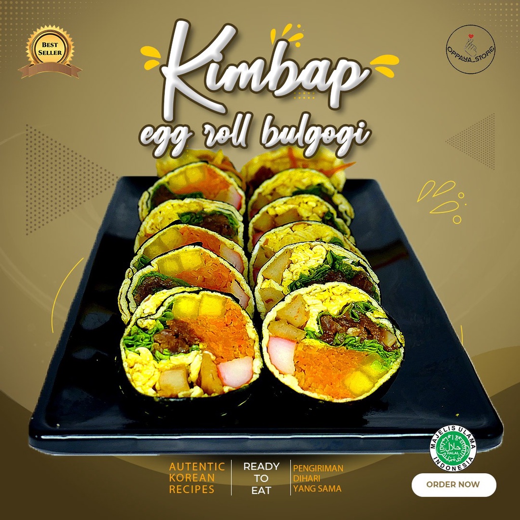 

Kimbap Egg Roll Bulgogi Tanpa Nasi Isi Beef Bulgogi 11 Potongan