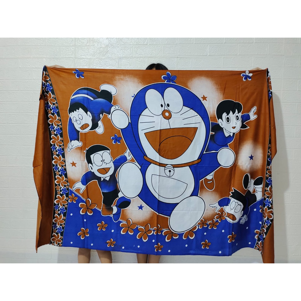 Kain Bali/Kain Pantai Export/ Motif Doraemon/Kain Bali Premium/Selimut Bali