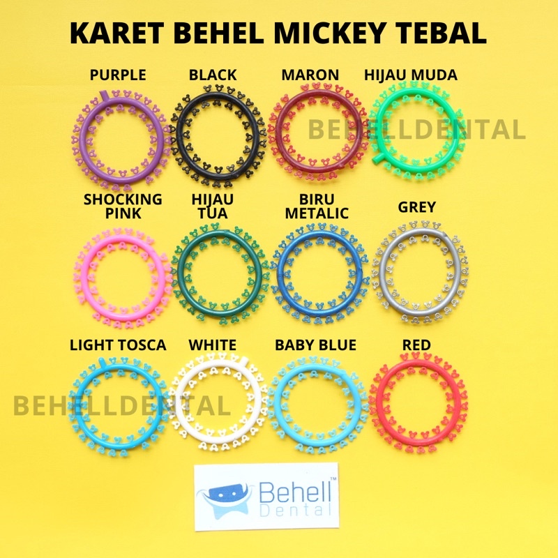 USA TEBAL // KARET BEHEL MOTIF HELLO KITTY MICKEY FLOWER BUNGA FLOWERS / KARAKTER BEHELLDENTAL